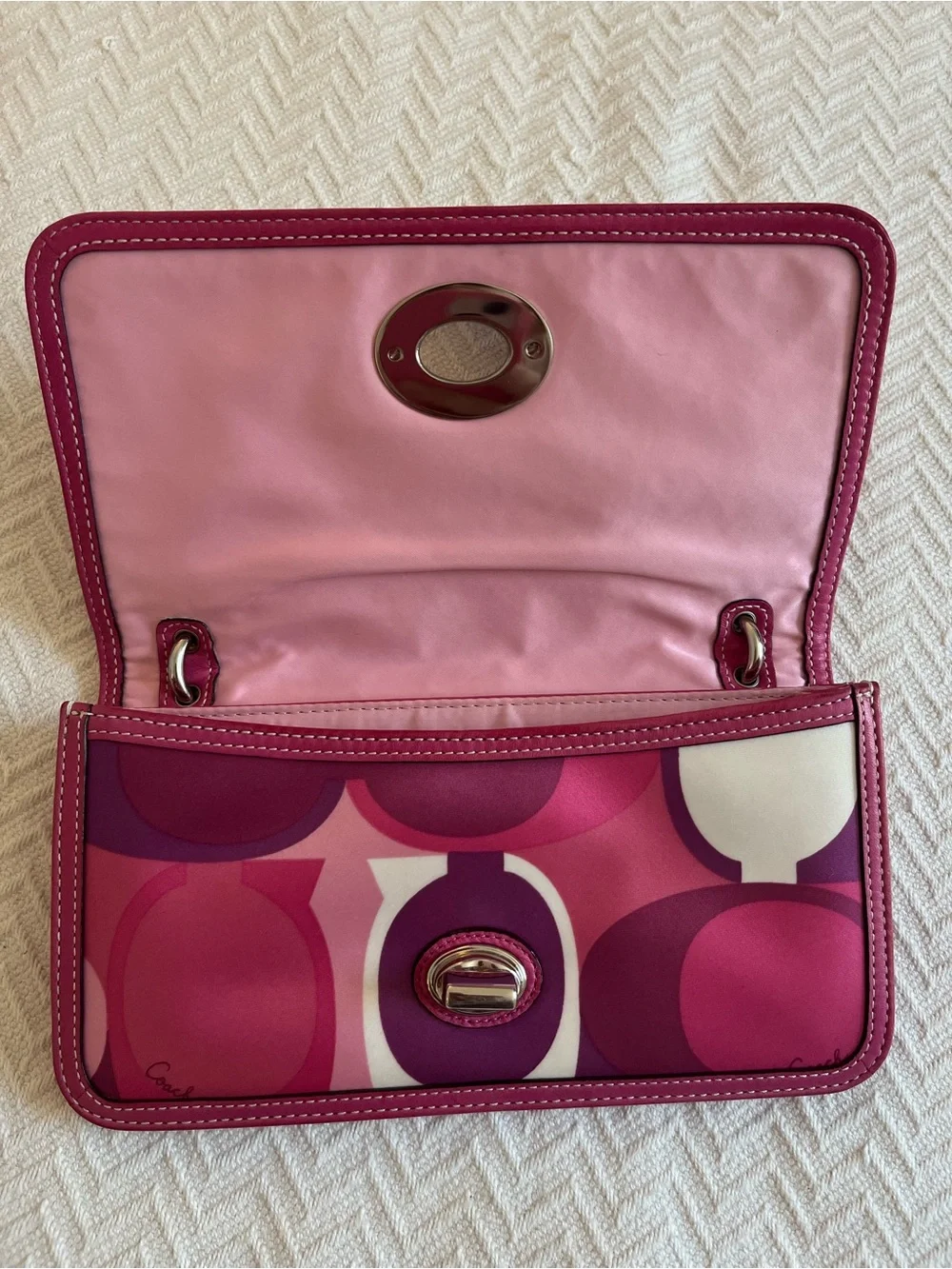 Coach Y2K Pink Optic Satin Bag